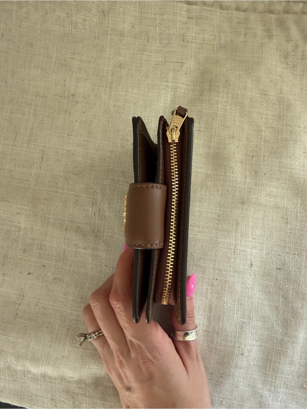 Coach Brown Signature C Compact Leather Wallet - Picture 7 of 7